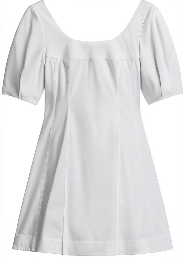 Theory Puff Sleeve Mini Dress Scoop Neck Womens Casual-7
