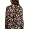 Theory Womens Leopard Print Crepe Button Down Shirt-2