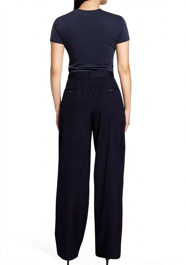 Theory Womens Nocturne Navy High Waisted Pleated Trousers-5