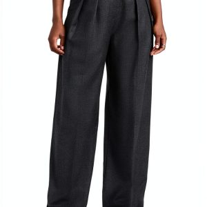 Theory Wool Pants Womens Workwear Lightweight Pleated-0