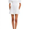 Theory Puff Sleeve Mini Dress Scoop Neck Womens Casual-1
