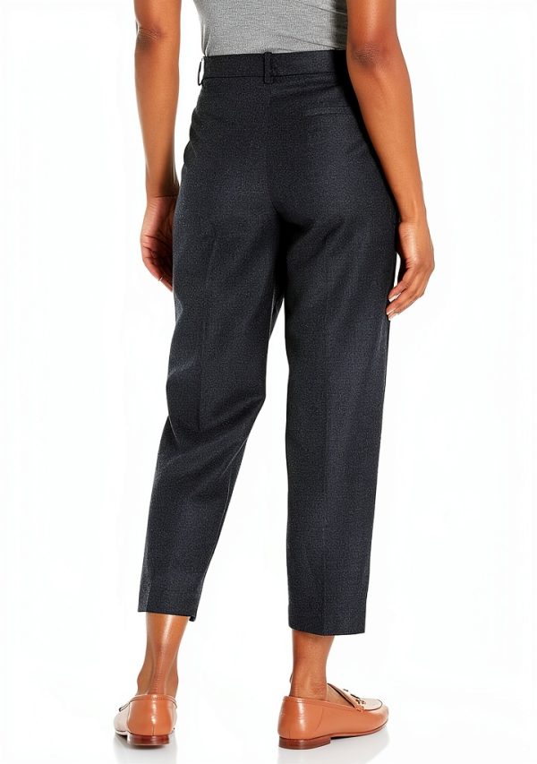 Theory Womens Slim Cropped Trouser Pleat Detail Charcoal-1