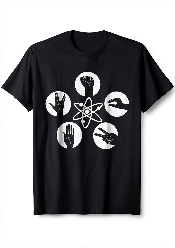 Big Bang Theory t-shirt front design showcasing lightweight fabric