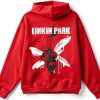 Linkin Park Hoodie Heavyweight Cotton Distressed Logo Unisex-1