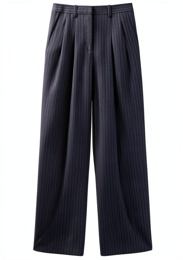 Theory Womens Nocturne Navy High Waisted Pleated Trousers-7