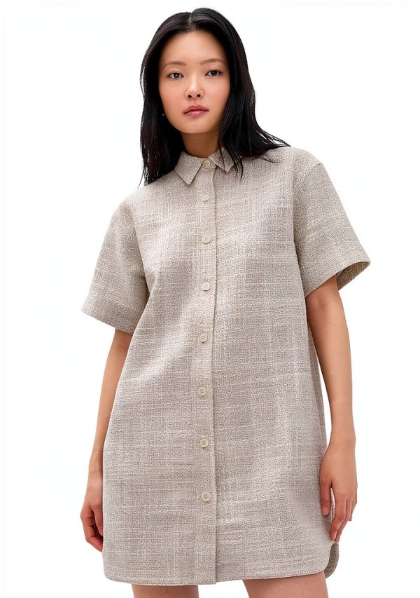 Theory Womens Tweed Dress Lightweight Stretch Taupe Multi-2