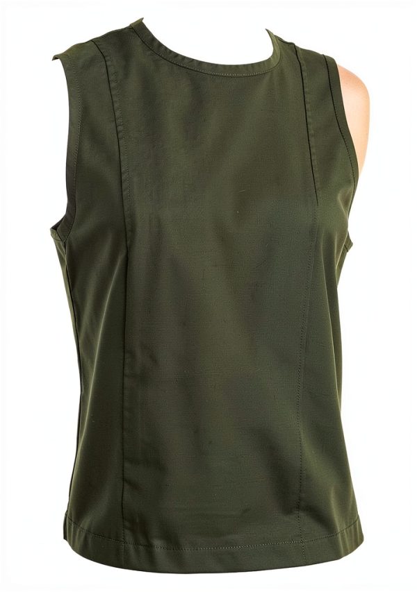 Theory Womens Club Dress Stretch Twill Sleeveless Dark Olive-5