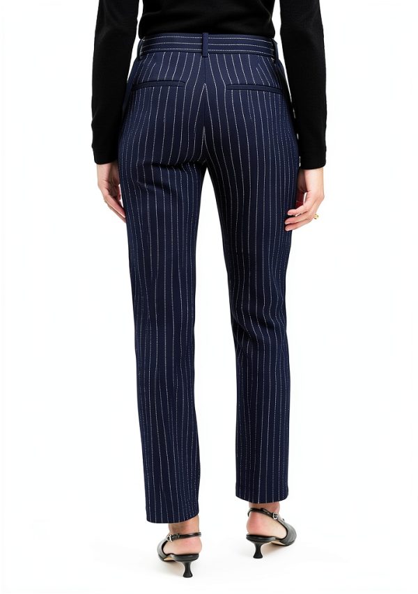 Theory Navy Multi Crepe Suiting Stretch Womens Pants-2