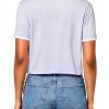 Theory Womens Cropped Slim Fit Tee Soft Iris White-1
