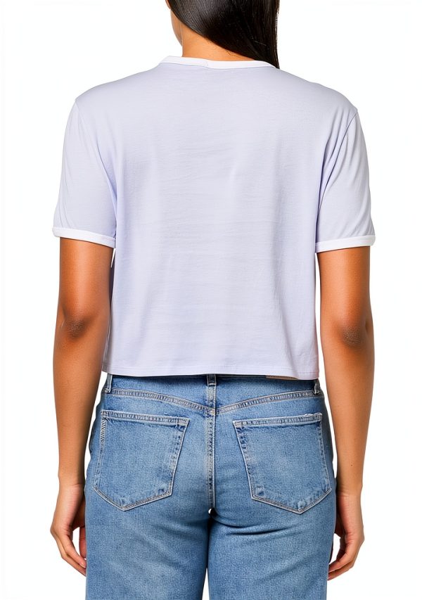 Theory Womens Cropped Slim Fit Tee Soft Iris White-1