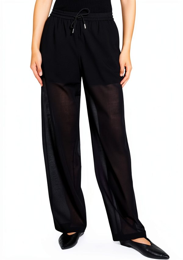 Theory Womens Sweatpants Black X-Large Drawstring Waist-0