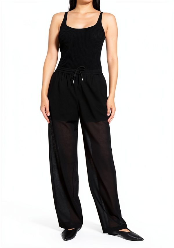 Theory Womens Sweatpants Black X-Large Drawstring Waist-1