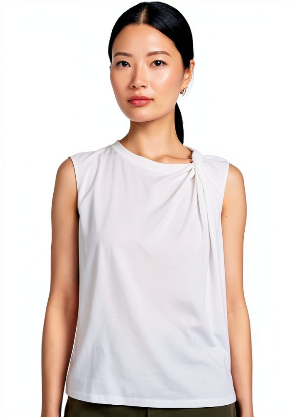 Theory Womens Jersey Tank Top Lightweight Twist Detail-0