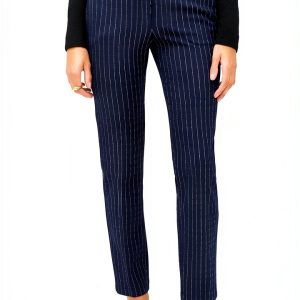 Theory Navy Multi Crepe Suiting Stretch Womens Pants-0