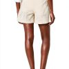 Theory Embroidery Shorts Womens Casual Pleat Front Ecru-1