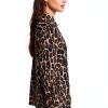 Theory Womens Leopard Print Crepe Button Down Shirt-3