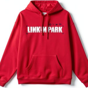 Linkin Park Hoodie Heavyweight Cotton Distressed Logo Unisex-0
