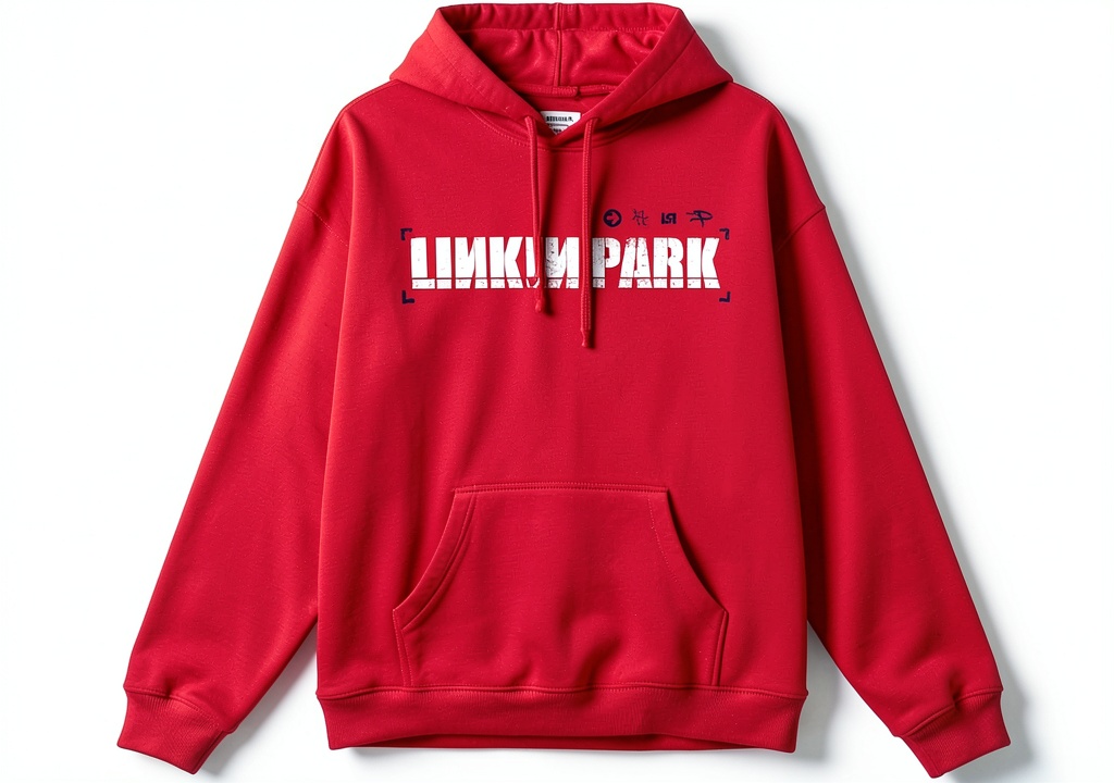 Linkin Park hoodie front view with distressed logo