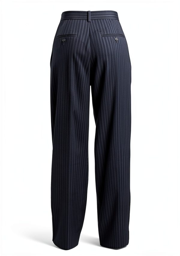 Theory Womens Nocturne Navy High Waisted Pleated Trousers-4