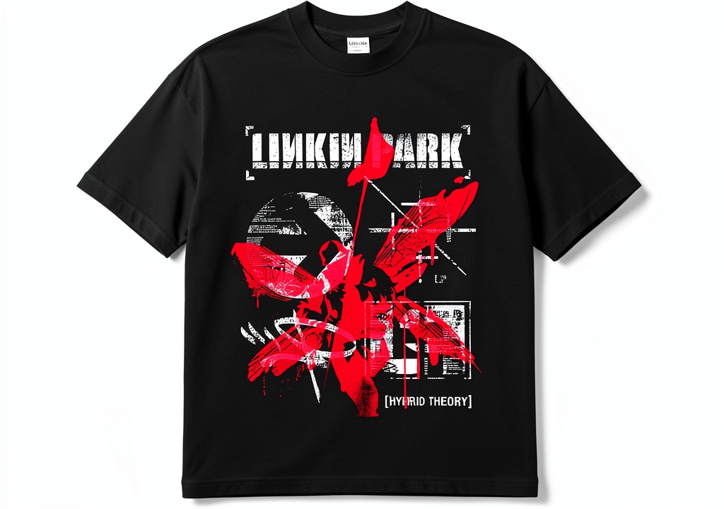 Person wearing the T-shirt in a casual outdoor setting