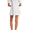 Theory Puff Sleeve Mini Dress Scoop Neck Womens Casual-4