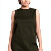 Theory Womens Club Dress Stretch Twill Sleeveless Dark Olive-1