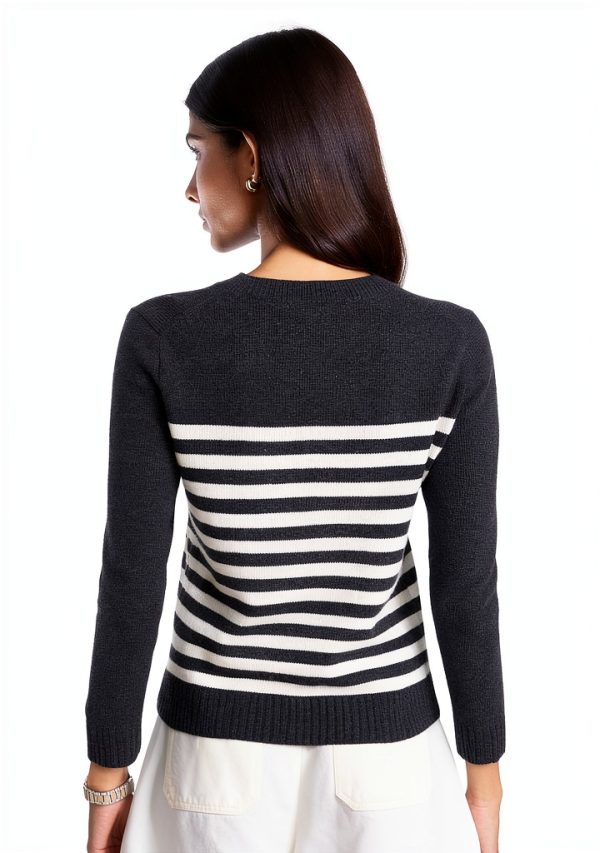 Theory Womens Pullover Sweater Midweight Knit Stripe-2