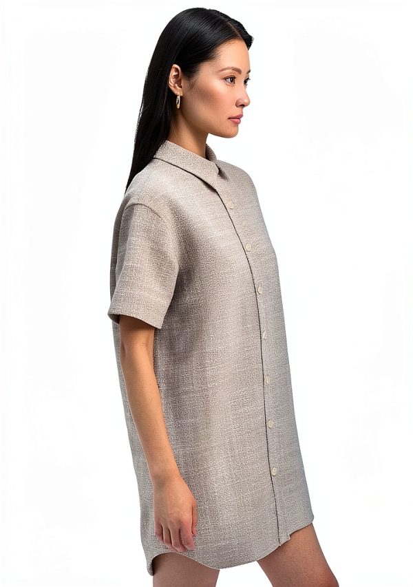 Theory Womens Tweed Dress Lightweight Stretch Taupe Multi-4