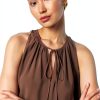 Theory Womens Sleeveless Top Self Tie Neckband Center Slit-3