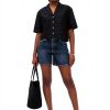Theory Womens Lightweight Shirting Collared T-Shirt Black-4