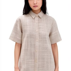 Theory Womens Tweed Dress Lightweight Stretch Taupe Multi-0