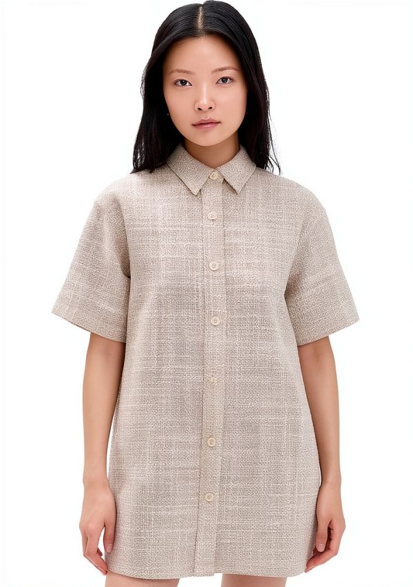 Theory Womens Tweed Dress Lightweight Stretch Taupe Multi-0