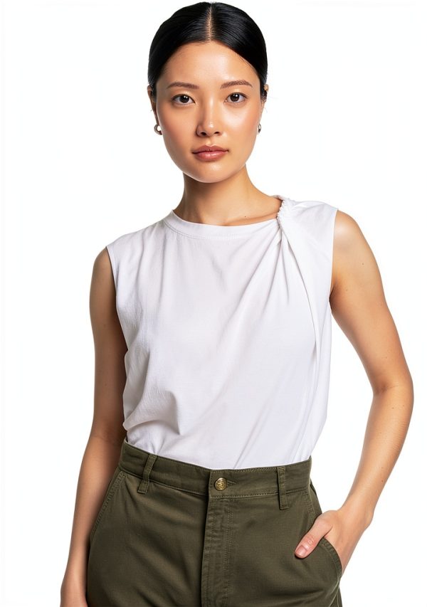 Theory Womens Jersey Tank Top Lightweight Twist Detail-1