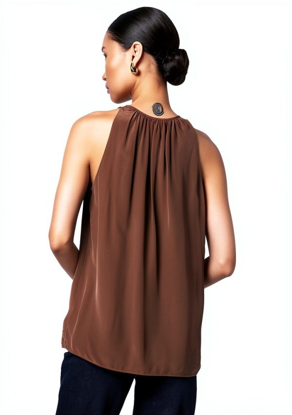 Theory Womens Sleeveless Top Self Tie Neckband Center Slit-2