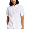 Theory Mens Linen Shirt Lightweight Stripe Short Sleeve-1