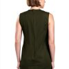 Theory Womens Club Dress Stretch Twill Sleeveless Dark Olive-2