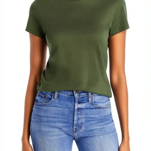Theory Womens T-Shirt Fitted Crewneck Short Sleeve Tee-0