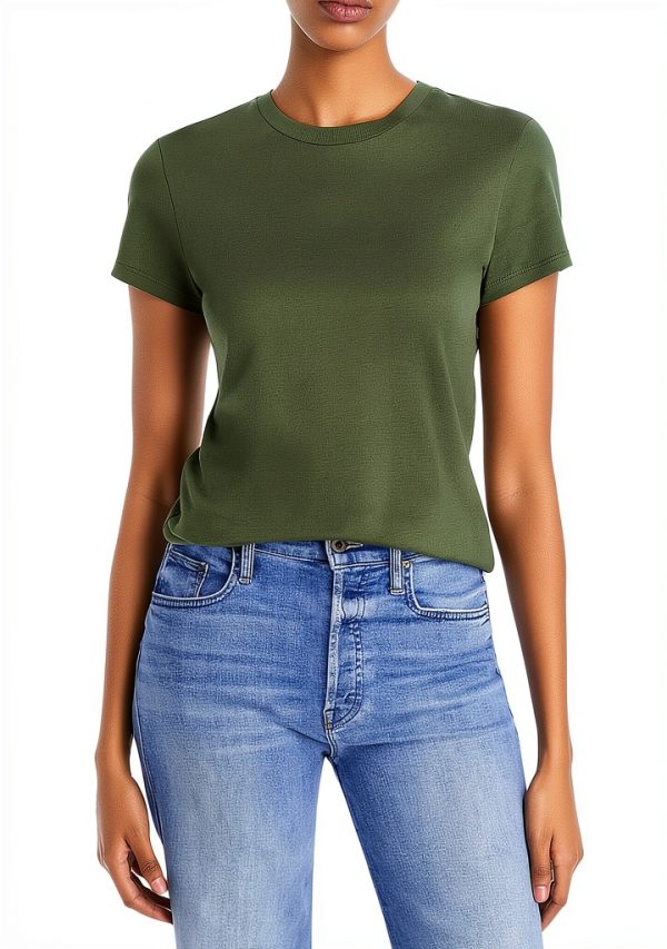 Theory Womens T-Shirt Fitted Crewneck Short Sleeve Tee-0