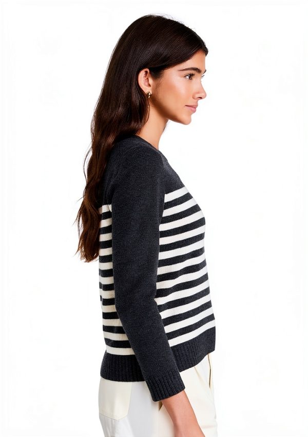 Theory Womens Pullover Sweater Midweight Knit Stripe-3
