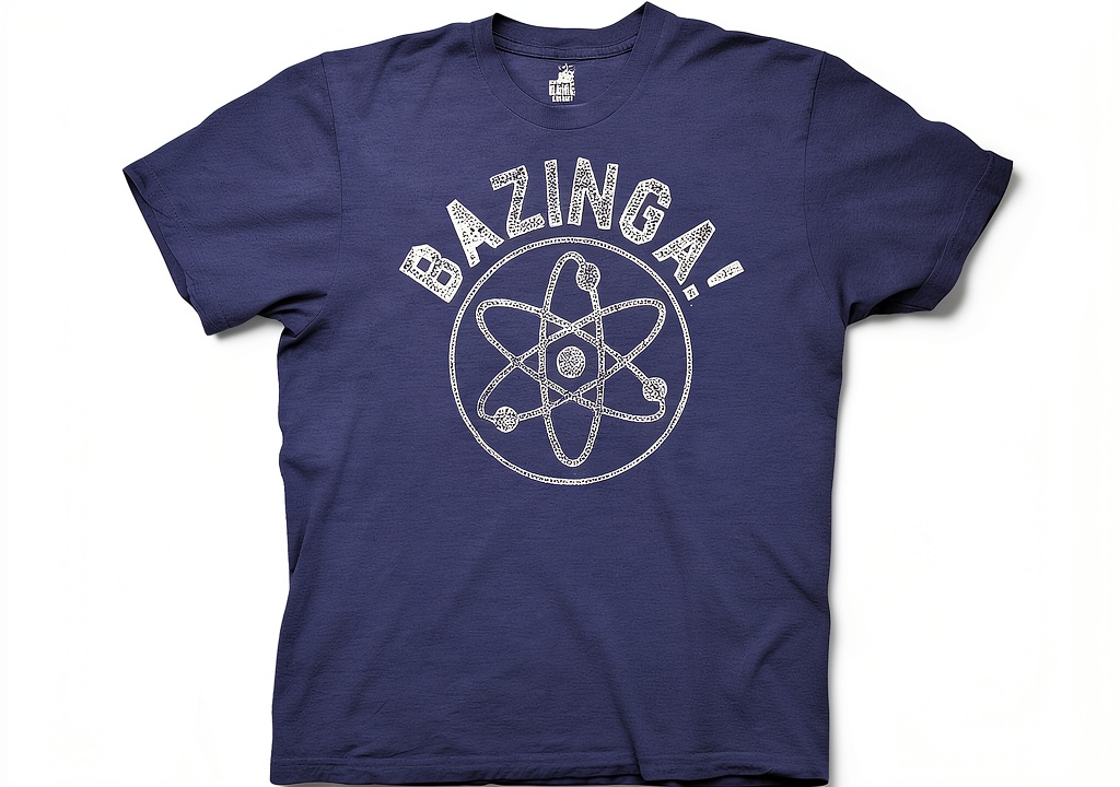 Big Bang Theory t-shirt in Heather Royal color on a person