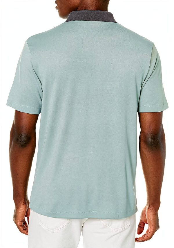 Theory Mens Polo Shirt Modal Recycled Polyester Blue Surf-1