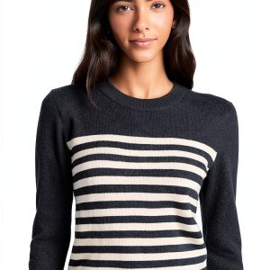 Theory Womens Pullover Sweater Midweight Knit Stripe-0