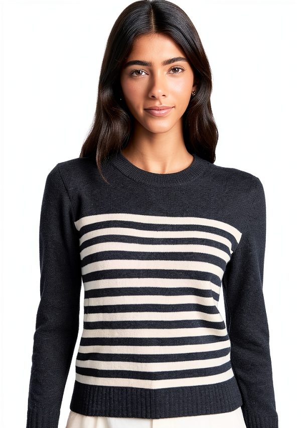 Theory Womens Pullover Sweater Midweight Knit Stripe-0