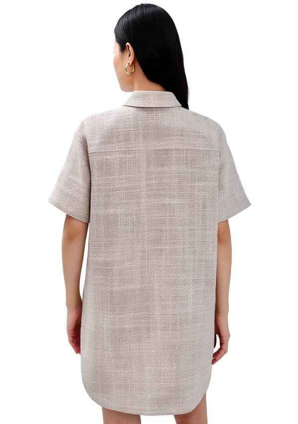 Theory Womens Tweed Dress Lightweight Stretch Taupe Multi-3