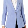 Theory Womens Long Blazer Cutaway Front Peak Lapels-0