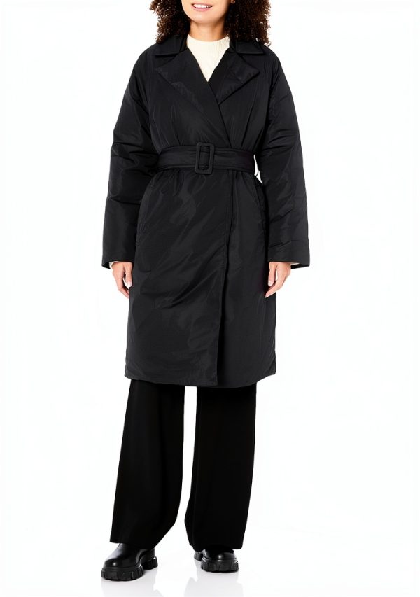 Theory Womens Puffer Wrap Coat Belt Raglan Sleeves-0