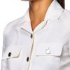 Theory Womens Suit Shirt Cropped Short Sleeve Button Pocket-2