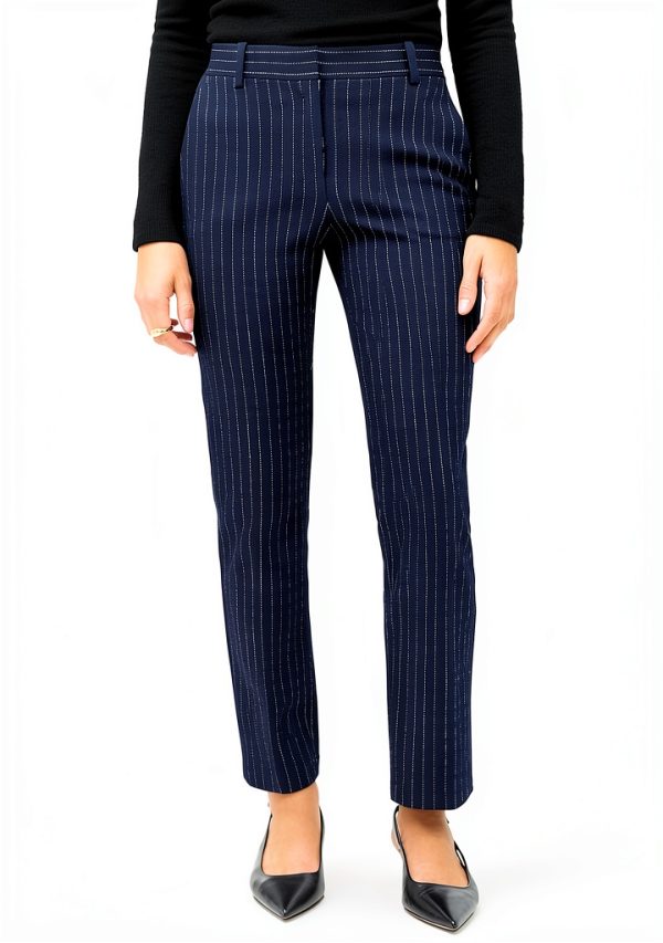 Theory Navy Multi Crepe Suiting Stretch Womens Pants-1