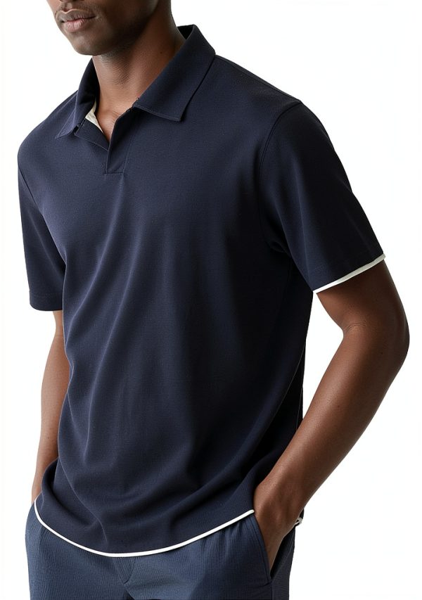 Men's Polo Shirt Theory Breathable Black Carbon-1