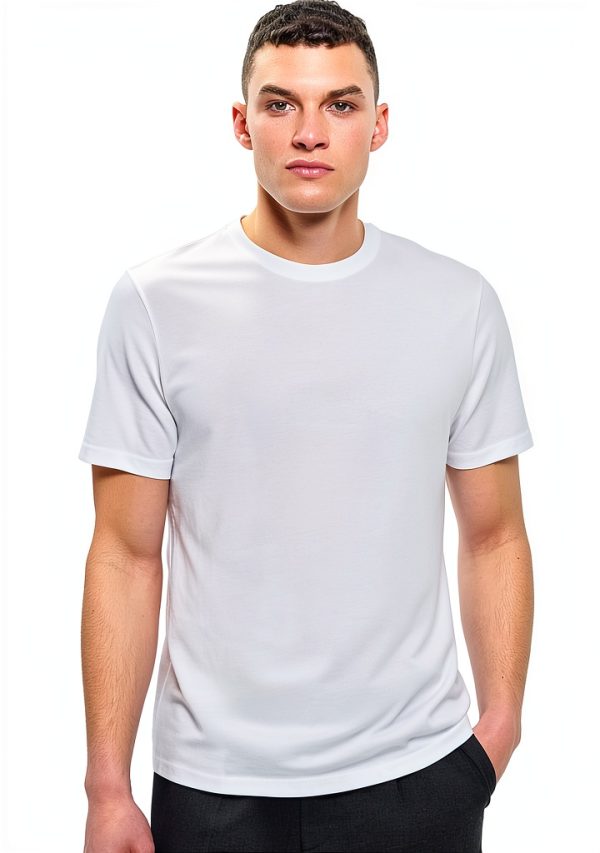 Men's White T-Shirt BrandName Lightweight Jersey-0